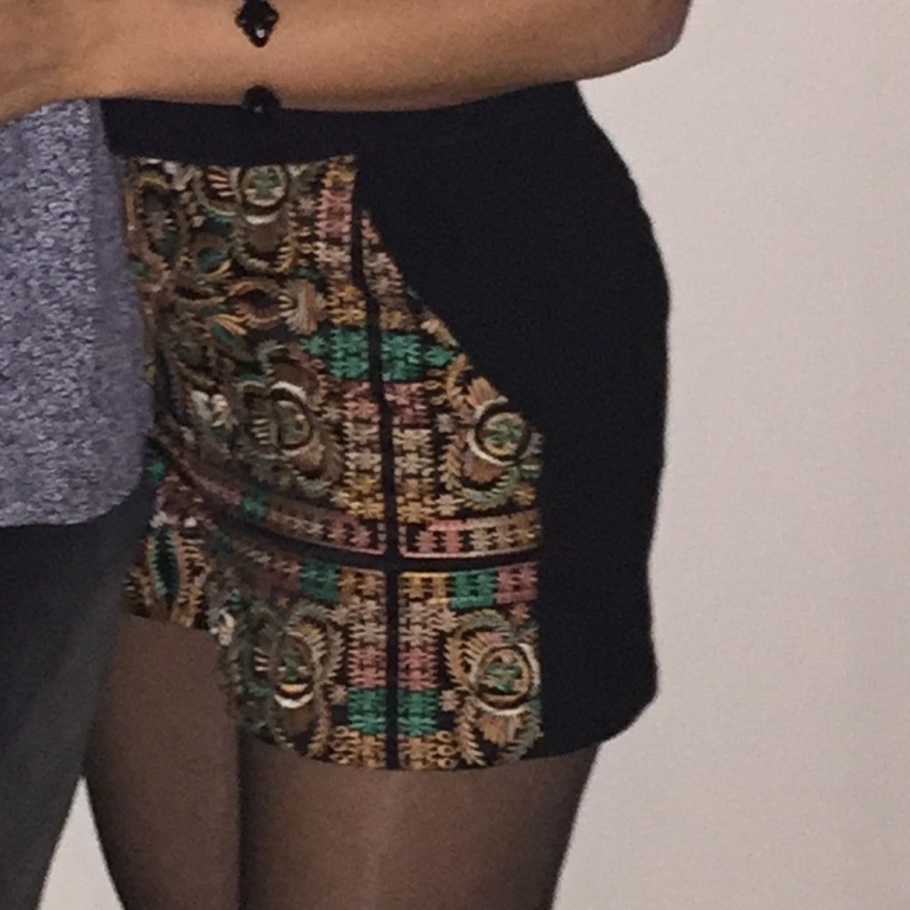 TOPSHOP embroidered shorts with black solid material in back. So beautiful sz 4
